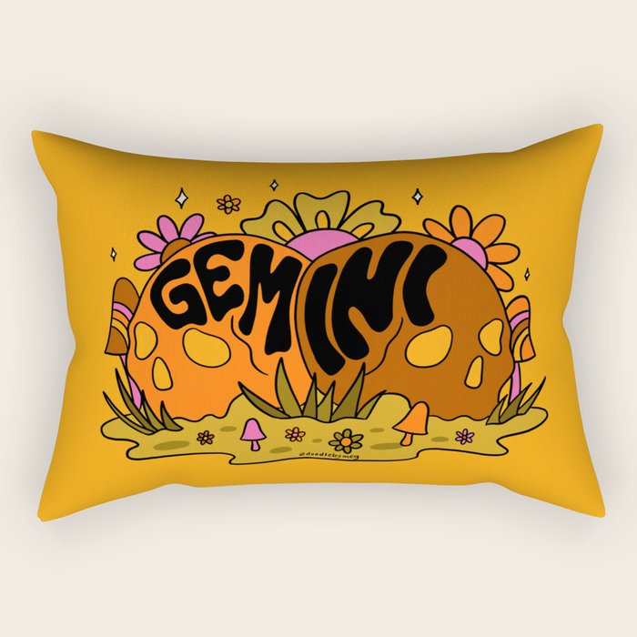Gemini Skull Rectangular Pillow Gallery Image 2