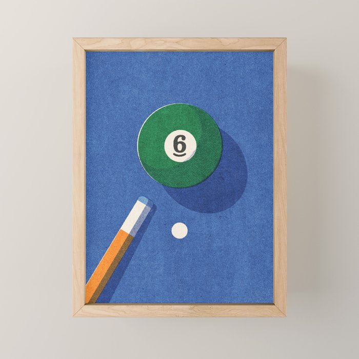 BALLS / Billiards - ball 6 I Mini Art Print Gallery Image 1