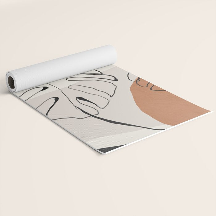 Minimal Abstract Art- Monstera Yoga Mat Gallery Image 2