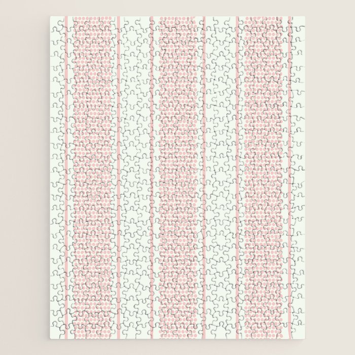 Vintage pastel pink stripes pattern Jigsaw Puzzle Gallery Image 1