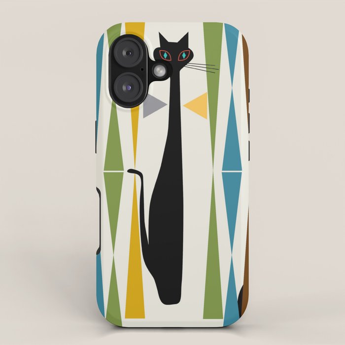 Mid-Century Modern Art Cat 2 iPhone Case Gallery Image 1