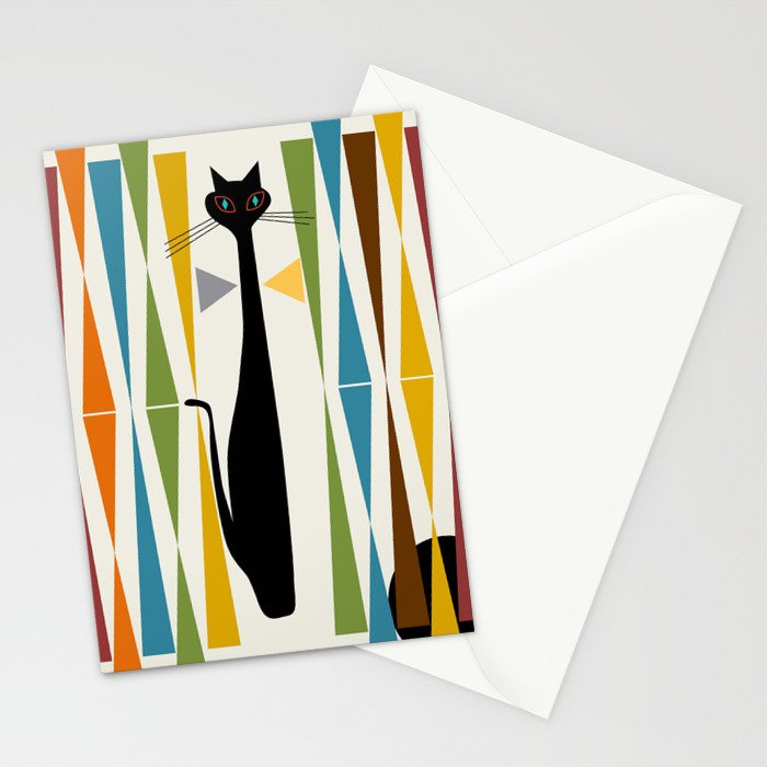 Mid-Century Modern Art Cat 2 Stationery Card Gallery Image 2