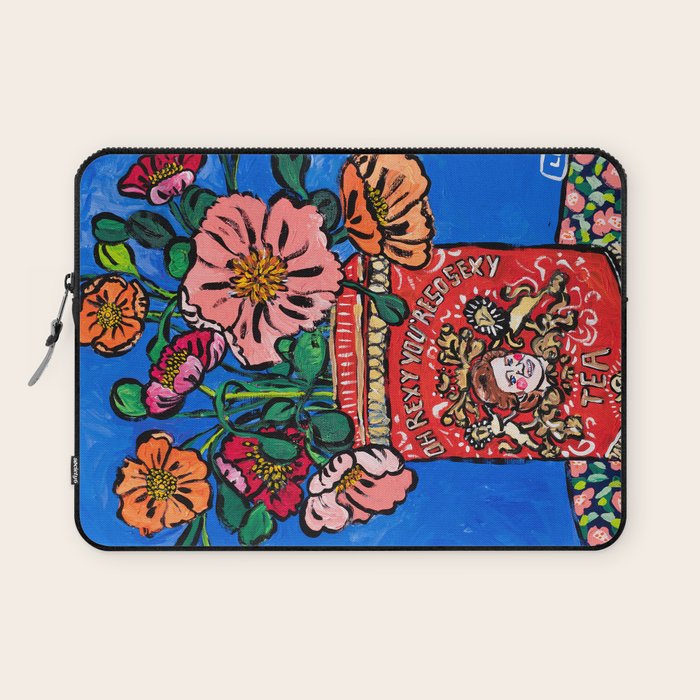 Rex Manning Day Bouquet: Poppy Flowers in Tea Tin Painting Empire Records Nineties Nostalgia Laptop Sleeve Gallery Image 1