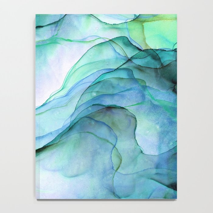 Aqua Turquoise Teal Abstract Ink Painting Notebook Gallery Image 4