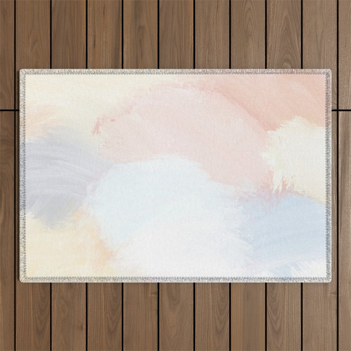 Abstract Pastel Painting Outdoor Rug Gallery Image 1