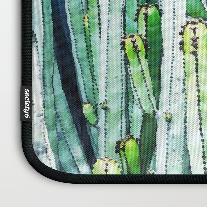 Lost Cactus, Watercolor Nature Painting, Botanical Neutral Illustration Minimal Drawing Jungle Laptop Sleeve Gallery Image 3