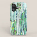 Lost Cactus, Watercolor Nature Painting, Botanical Neutral Illustration Minimal Drawing Jungle iPhone Case Gallery Image 1