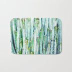 Lost Cactus, Watercolor Nature Painting, Botanical Neutral Illustration Minimal Drawing Jungle Bath Mat Gallery Image 1