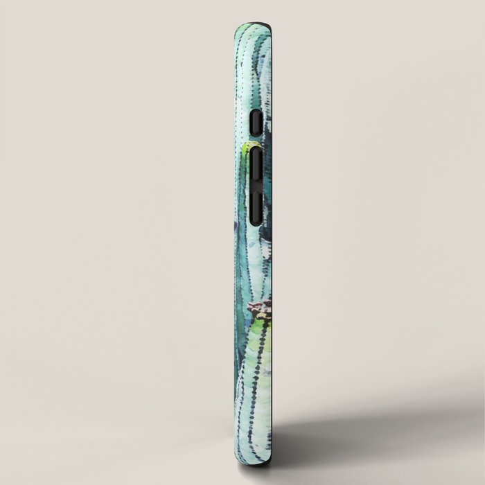 Lost Cactus, Watercolor Nature Painting, Botanical Neutral Illustration Minimal Drawing Jungle iPhone Case Gallery Image 2