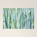 Lost Cactus, Watercolor Nature Painting, Botanical Neutral Illustration Minimal Drawing Jungle Welcome Mat Gallery Image 1