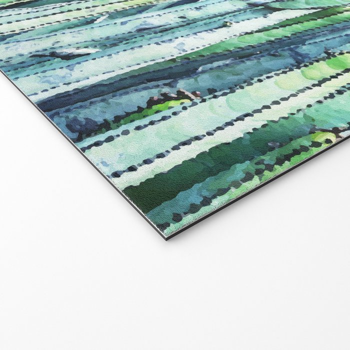 Lost Cactus, Watercolor Nature Painting, Botanical Neutral Illustration Minimal Drawing Jungle Welcome Mat Gallery Image 2