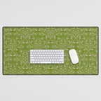 Playful Doodled Blooms Pattern - Green Desk Mat Gallery Image 1