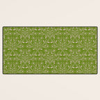 Playful Doodled Blooms Pattern - Green Desk Mat Gallery Image 3