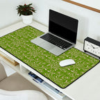 Playful Doodled Blooms Pattern - Green Desk Mat Gallery Image 2