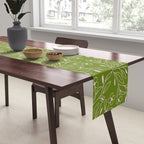 Playful Doodled Blooms Pattern - Green Table Runner Gallery Image 2