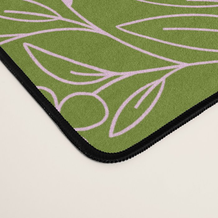 Playful Doodled Blooms Pattern - Green Desk Mat Gallery Image 4