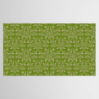 Playful Doodled Blooms Pattern - Green Tablecloth Gallery Image 2