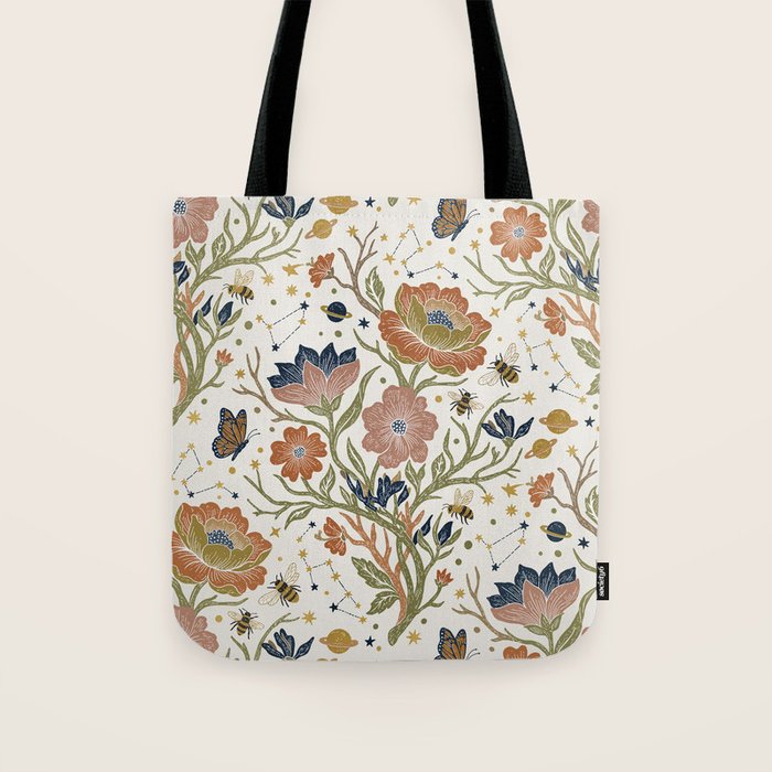 Boho Floral Galaxy Garden Tote Bag Gallery Image 1