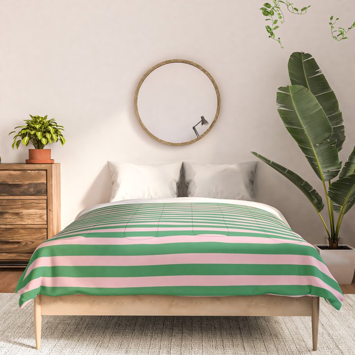 Narrow Stripes Green and Pink Pattern Comforter Gallery Image 3