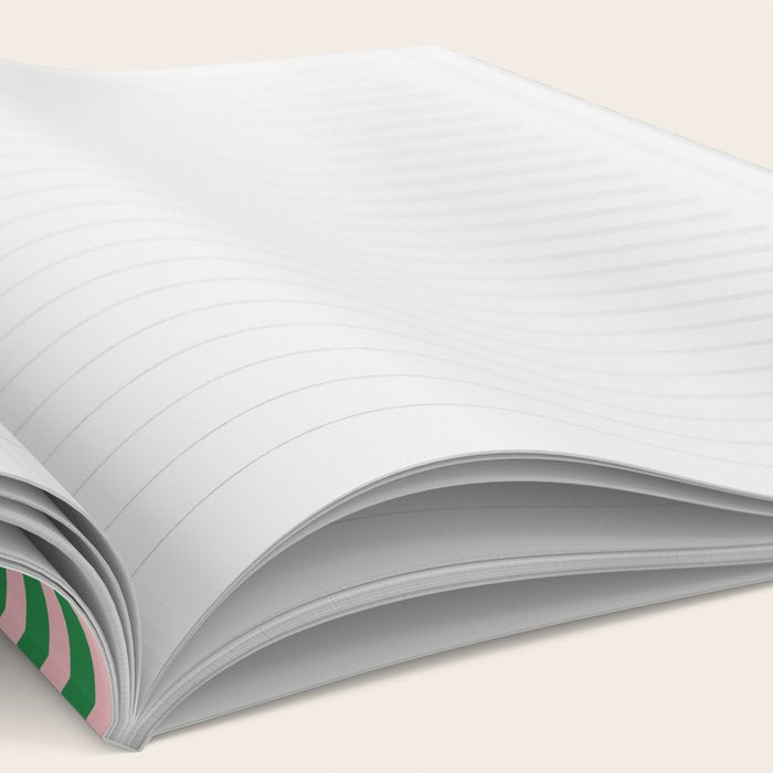Narrow Stripes Green and Pink Pattern Notebook Gallery Image 2