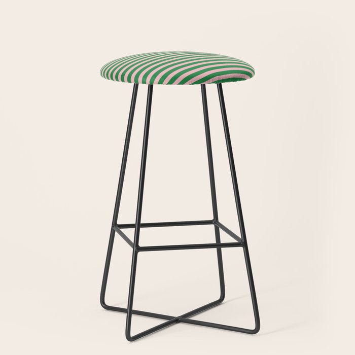 Narrow Stripes Green and Pink Pattern Stool Gallery Image 1