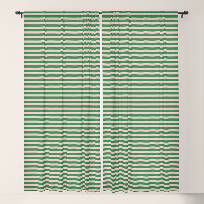 Narrow Stripes Green and Pink Pattern Window Curtain Gallery Image 5