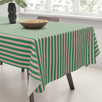 Narrow Stripes Green and Pink Pattern Tablecloth Gallery Image 3