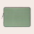 Narrow Stripes Green and Pink Pattern Laptop Sleeve Gallery Image 1