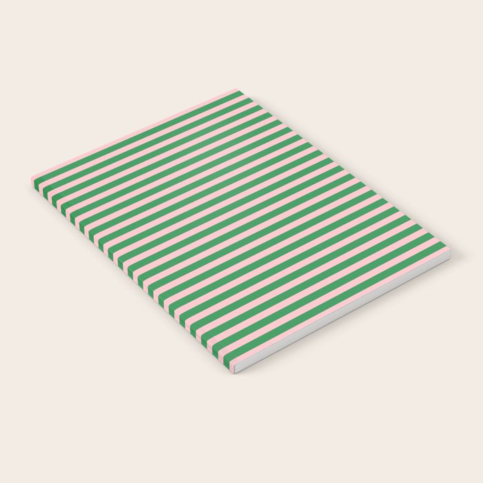 Narrow Stripes Green and Pink Pattern Notebook Gallery Image 2