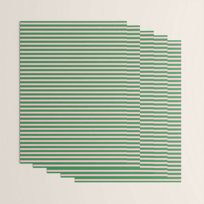 Narrow Stripes Green and Pink Pattern Wrapping Paper Gallery Image 3