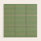 Narrow Stripes Green and Pink Pattern Wood Wall Art Gallery Image 1