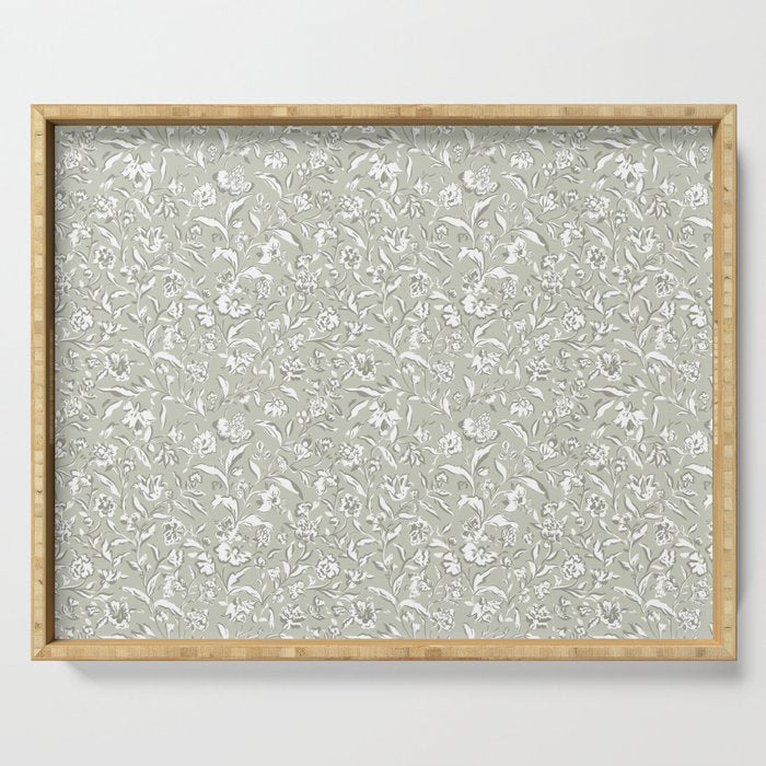 Painterly Florals - Sage Serving Tray Gallery Image 1