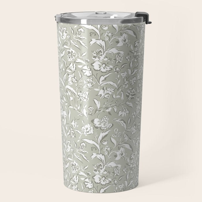 Painterly Florals - Sage Travel Mug Gallery Image 2
