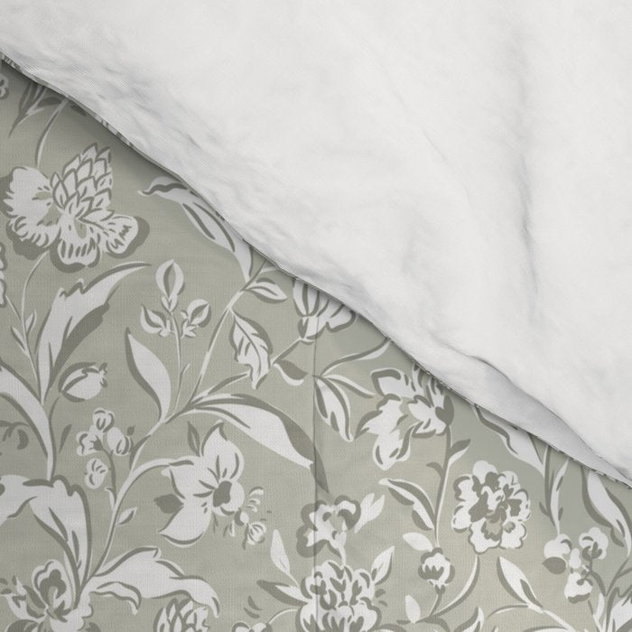 Painterly Florals - Sage Comforter Gallery Image 4
