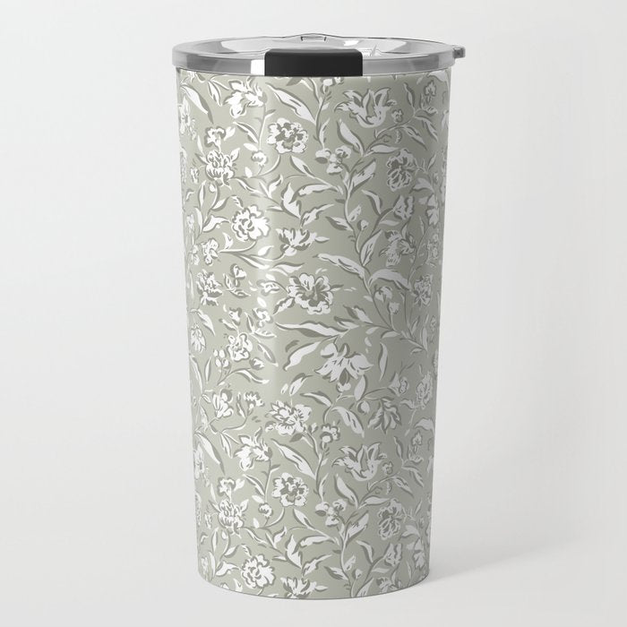 Painterly Florals - Sage Travel Mug Gallery Image 1