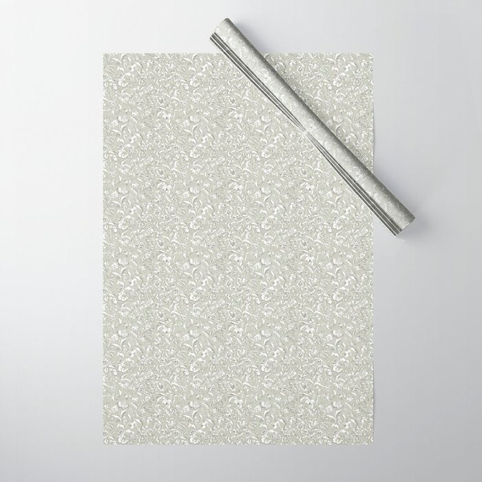 Painterly Florals - Sage Wrapping Paper Gallery Image 1