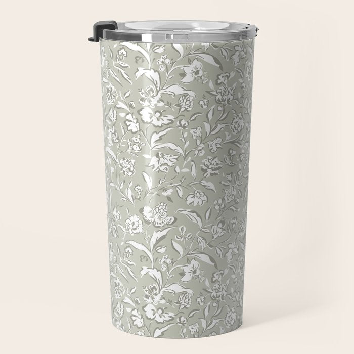 Painterly Florals - Sage Travel Mug Gallery Image 3