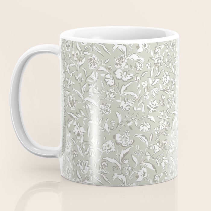 Painterly Florals - Sage Coffee Mug Gallery Image 3