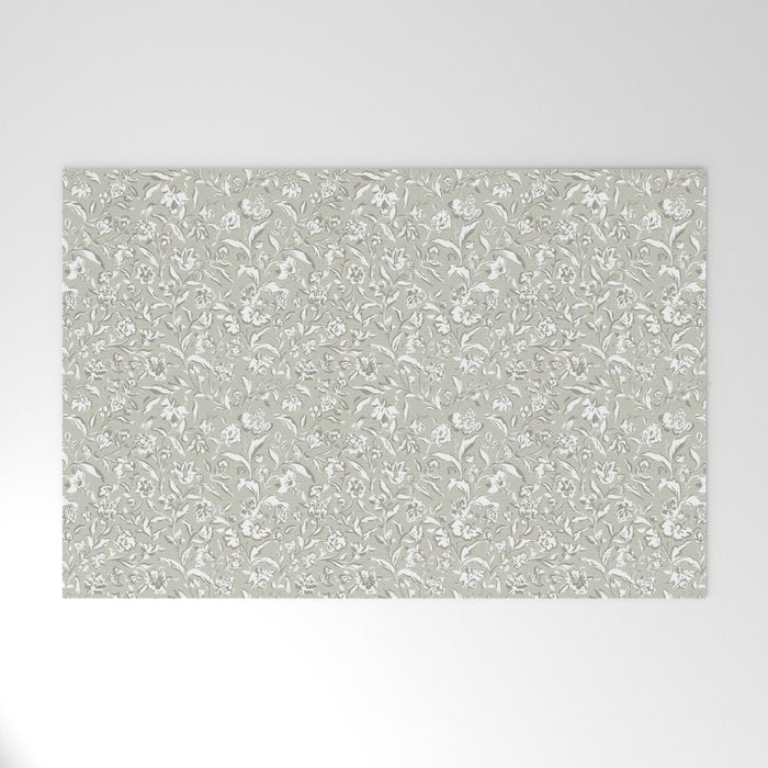 Painterly Florals - Sage Welcome Mat Gallery Image 1