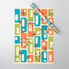 Mid Century Modern Atomic Sparkles 239 Wrapping Paper Gallery Image 1