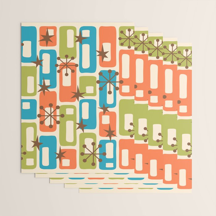 Mid Century Modern Atomic Sparkles 239 Wrapping Paper Gallery Image 3