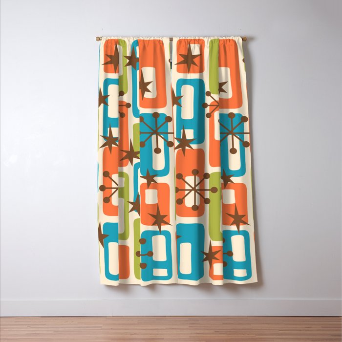 Mid Century Modern Atomic Sparkles 239 Window Curtain Gallery Image 3