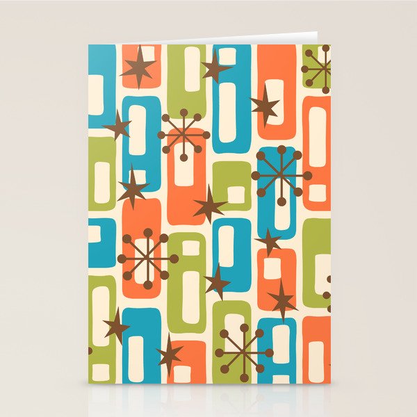Mid Century Modern Atomic Sparkles 239 Stationery Card Gallery Image 1