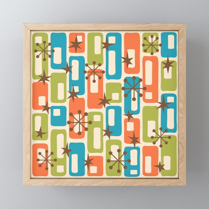 Mid Century Modern Atomic Sparkles 239 Mini Art Print Gallery Image 1