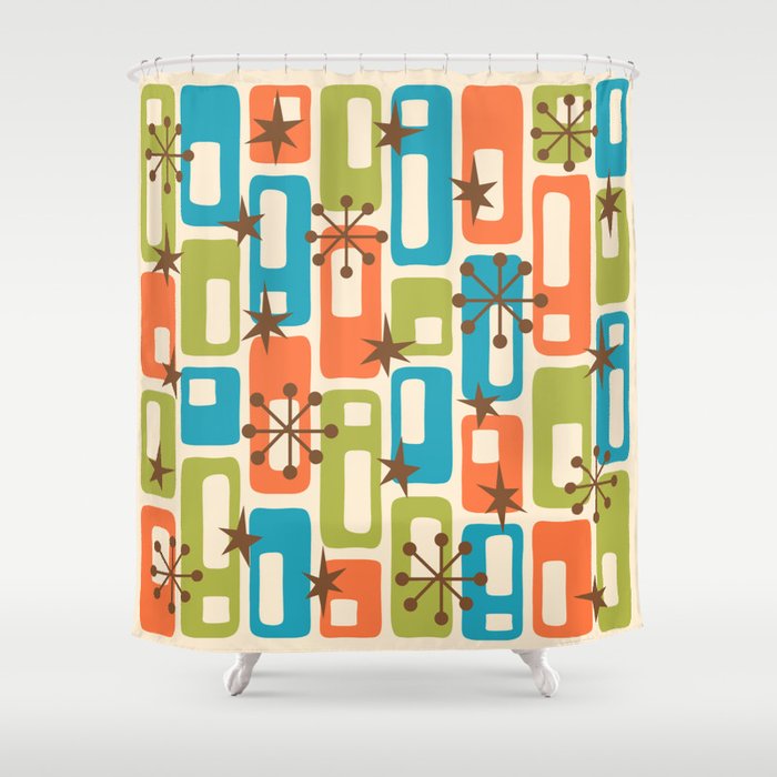Mid Century Modern Atomic Sparkles 239 Shower Curtain Gallery Image 1