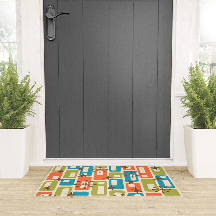 Mid Century Modern Atomic Sparkles 239 Welcome Mat Gallery Image 3