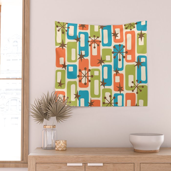 Mid Century Modern Atomic Sparkles 239 Wall Tapestry Gallery Image 2