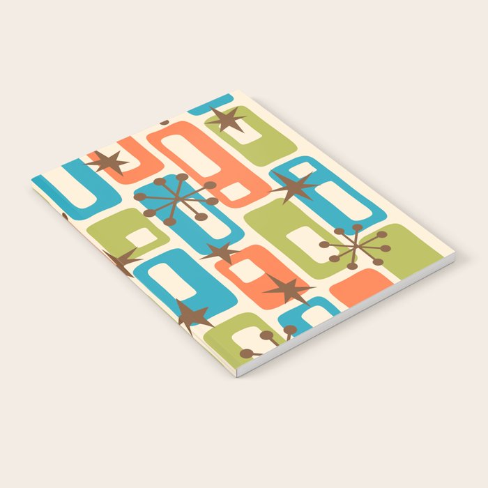 Mid Century Modern Atomic Sparkles 239 Notebook