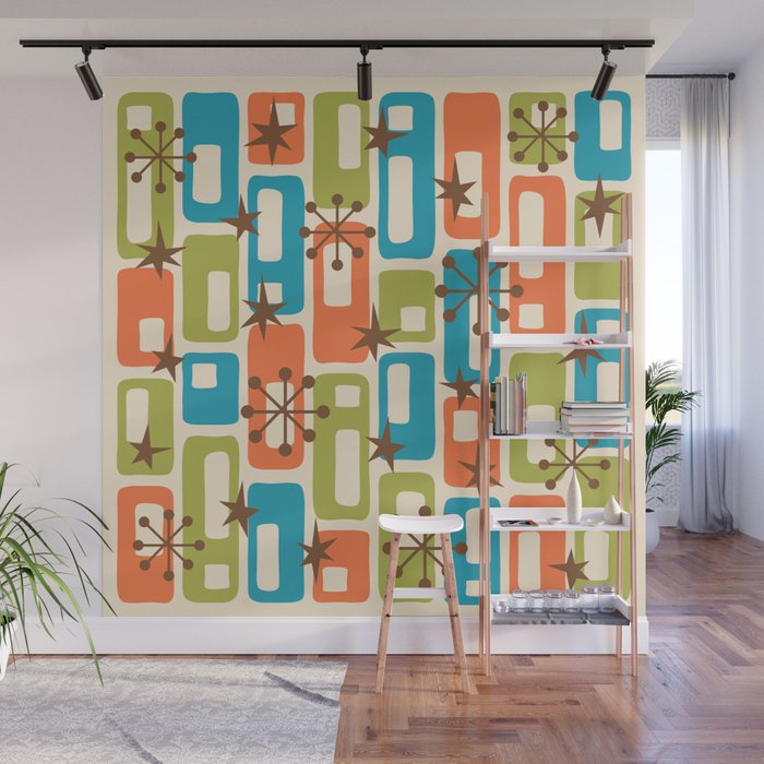 Mid Century Modern Atomic Sparkles 239 Wall Mural Gallery Image 1