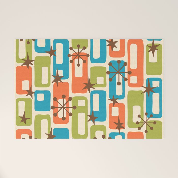 Mid Century Modern Atomic Sparkles 239 Welcome Mat Gallery Image 1